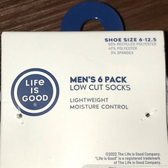 Life Is Good Mens 6 Pack Low Cut Socks Fits Shoe Size 6-12.5 NWT - Picture 8 of 11